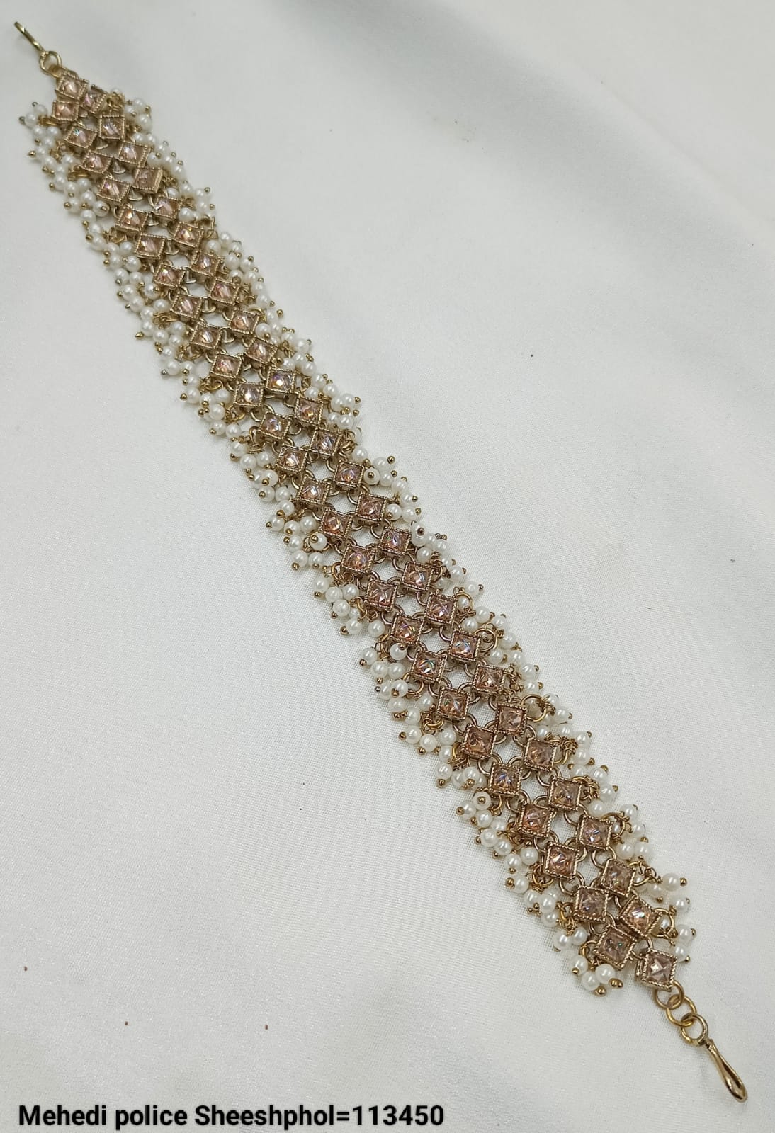 Antique Gold Plated With Pearl Sheeshphol