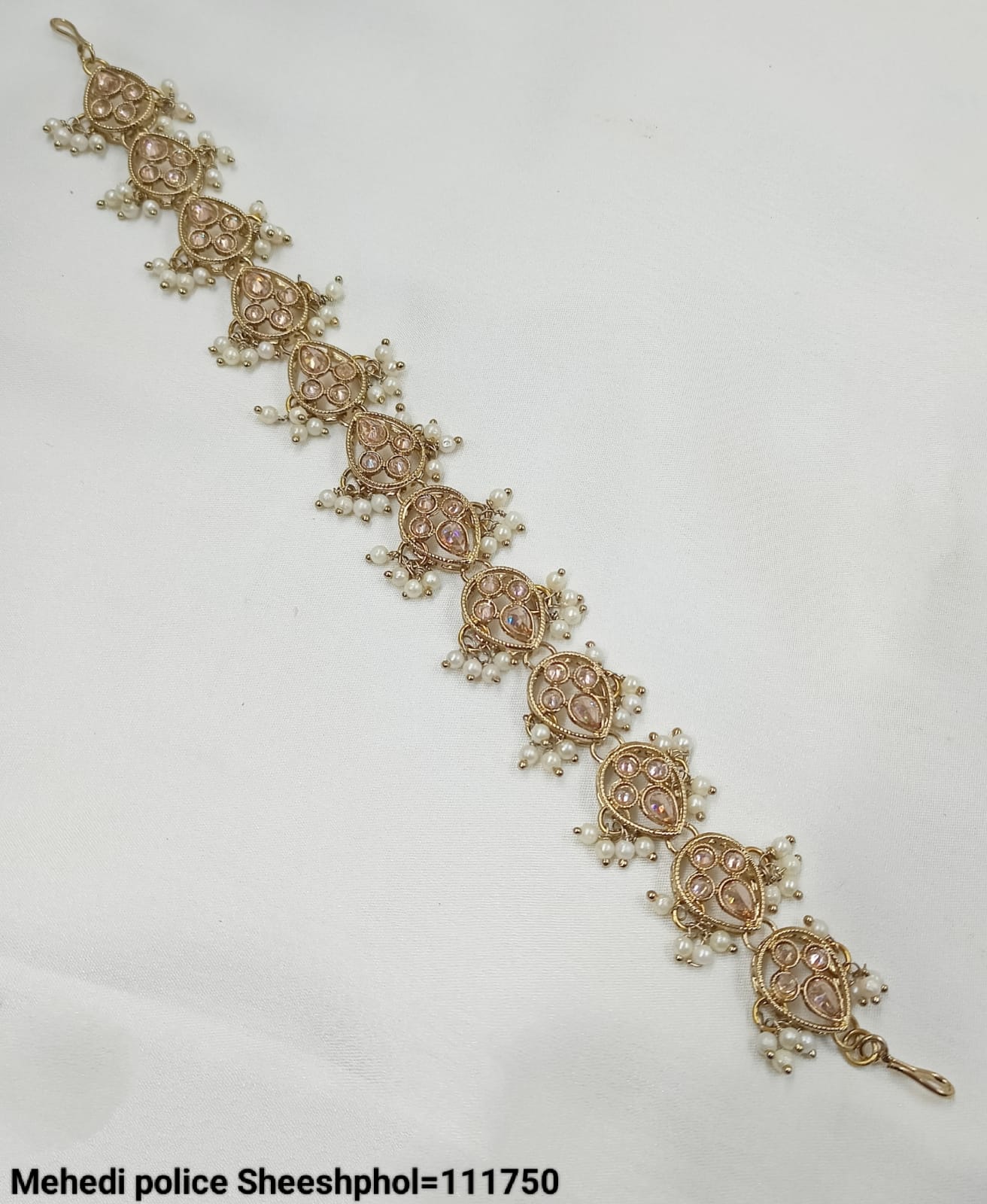 Antique Gold & Silver Plated With Pearl Sheeshphol