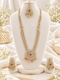 Mustard Yellow Bridal Necklace Set with Matching Earrings