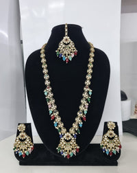 Blush Petal Long Bridal Necklace Set