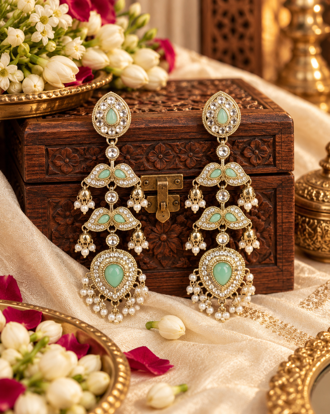 MULTI TIER JHUMKA CHANDELIER EARRINGS