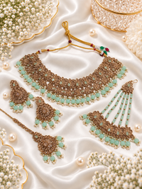 The Mint Meadow Antique Gold Choker Set