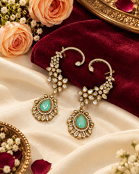 Floral Vine Medallion Ear Cuffs