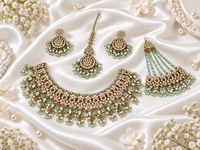 Classic White Beaded Traditional Wedding Jewelry Set