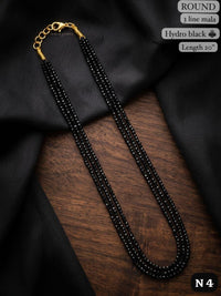 Elegant 3-Line Hydro Beads Mala Necklace 20 Length Round Crystal Mala