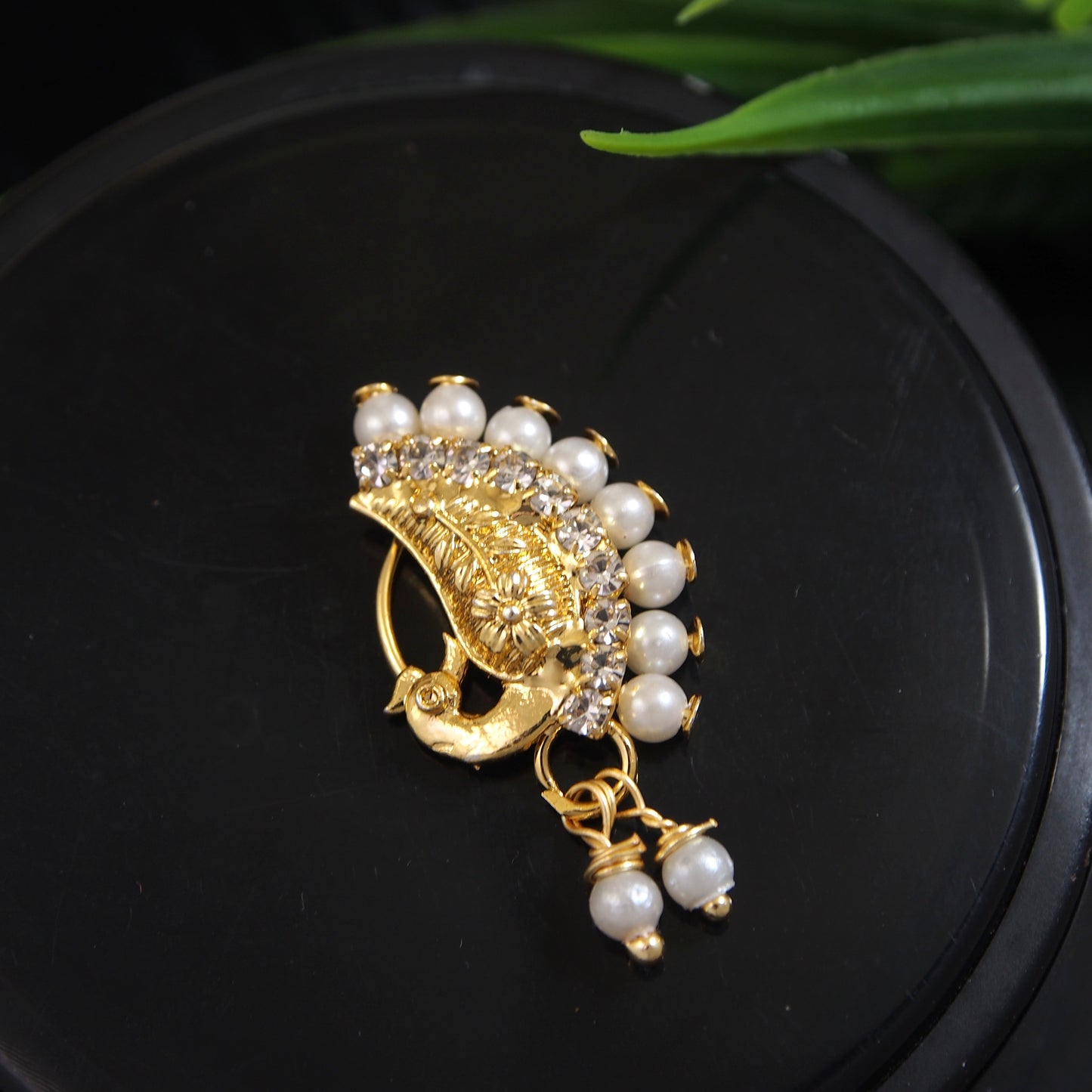 Pearl Nath - Festive Multi-Stone Clip-On Nose Ring for Weddings