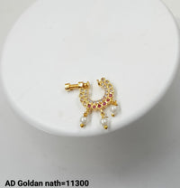 Traditional Stylish Pearl Gold Plated Nose Pin