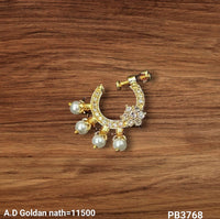 Traditional Stylish Gold Plated Nose Pin