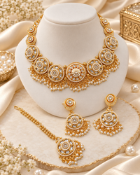 Traditional White Gold-Plated Copper Choker Set