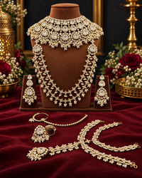 Bridal Polki & Pearl Handcrafted Jewelry Set