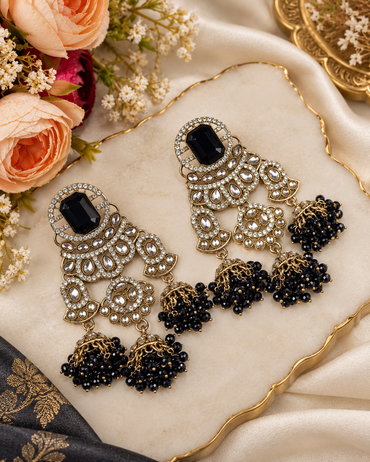 MULTI-JHUMKA STATEMENT CHANDELIER EARRINGS