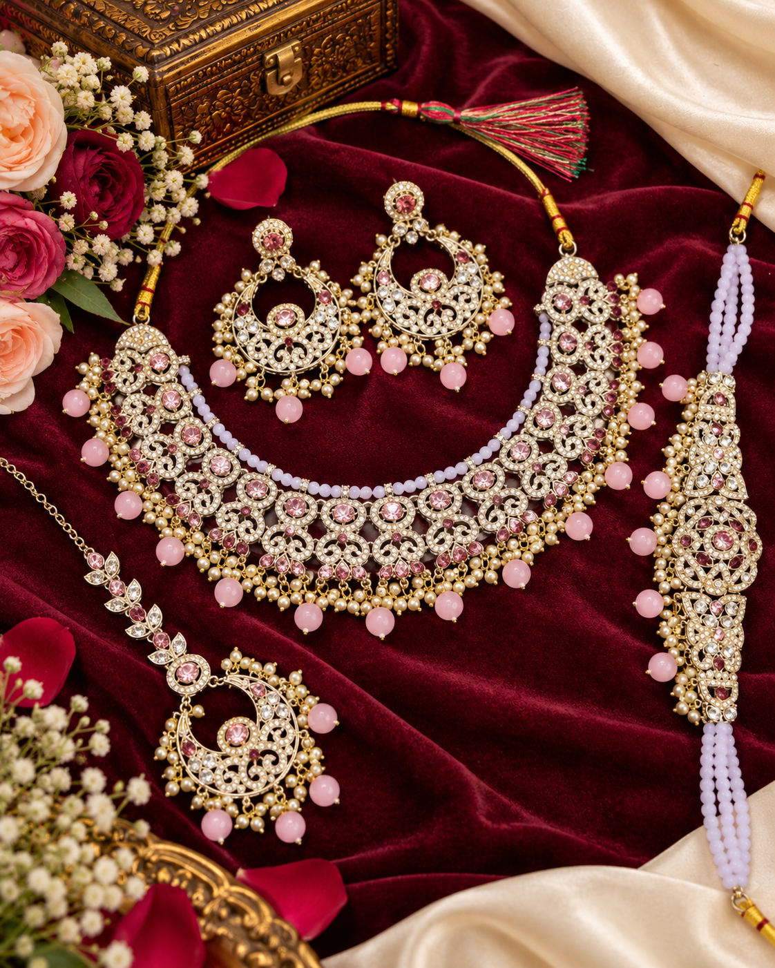 Royal Antique Gold Zircon Bridal Jewelry Set