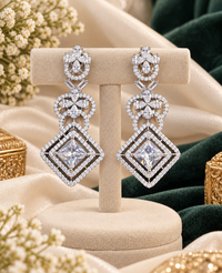 Tiered Crystal Statement Drop Earrings