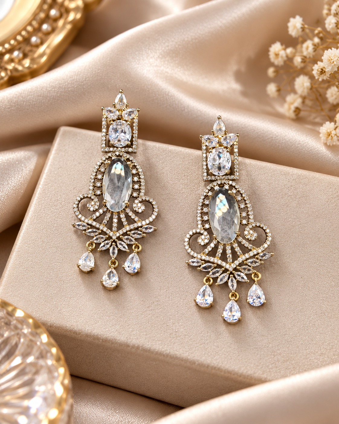American Diamond Drop Dangler Earrings For Women & Girls