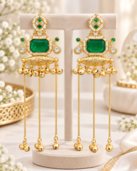 Emerald Green Kashmiri Earrings