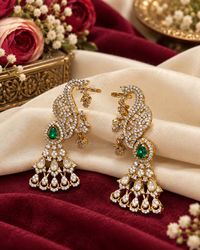 Heritage Peacock Cascade AD Earrings