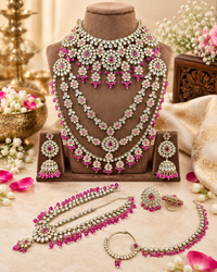 Royal Bridal Jewelry Set – Multi-Layered Haar & Choker Set
