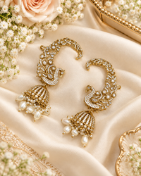 Peacock Jhumka Ear Cuffs