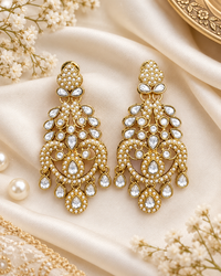 Royal Chandelier Earrings Antique Gold Ethnic Statement Jewelry