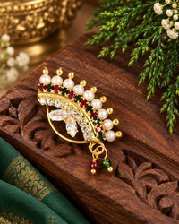 Pearl Nath - Festive Multi-Stone Clip-On Nose Ring for Weddings