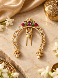 Temple Ruby & Emerald Peacock Hair Brooch