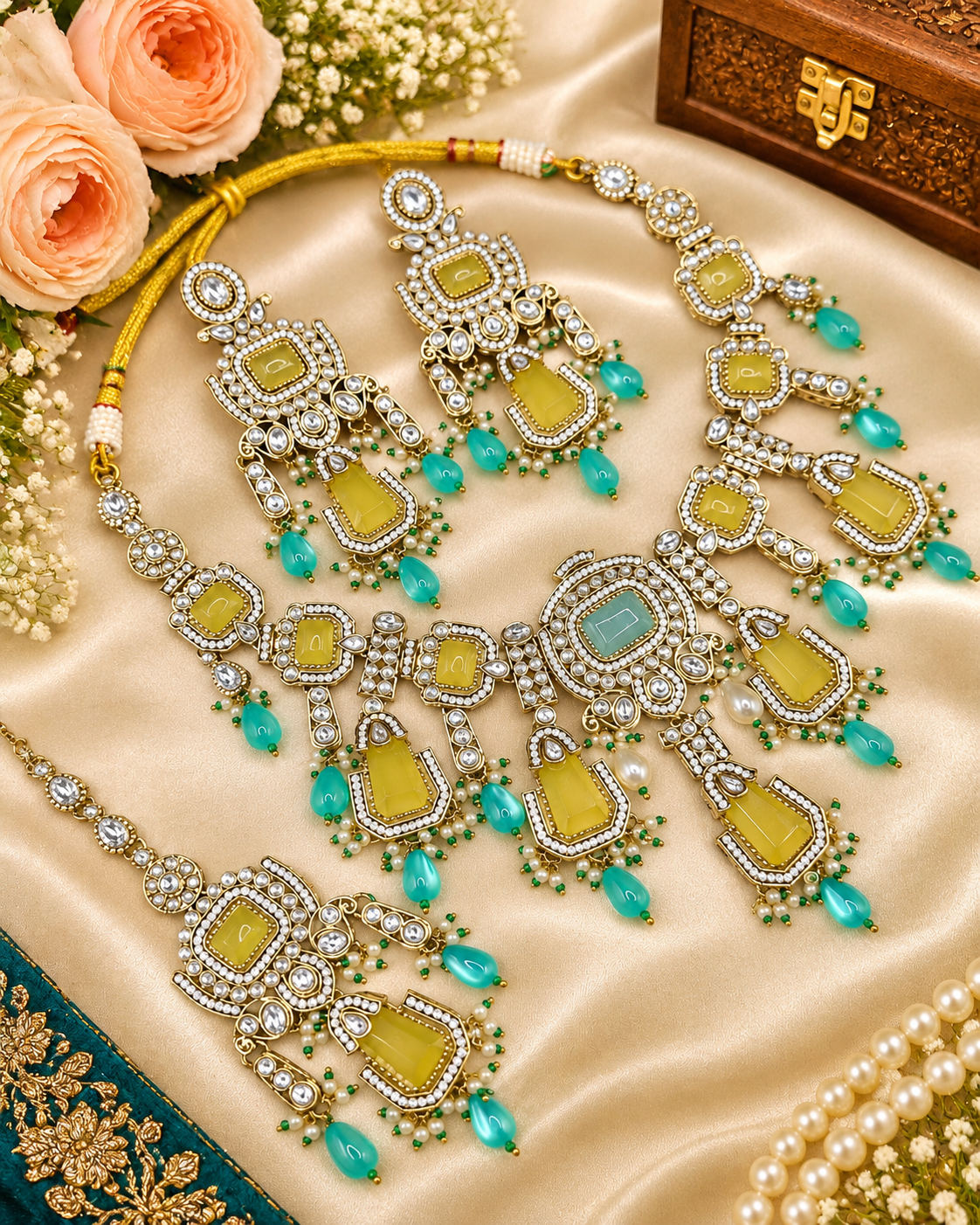 Handcrafted Architectural Kundan Necklace Set