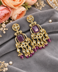 Geometric Stone Chandelier Drop Earrings