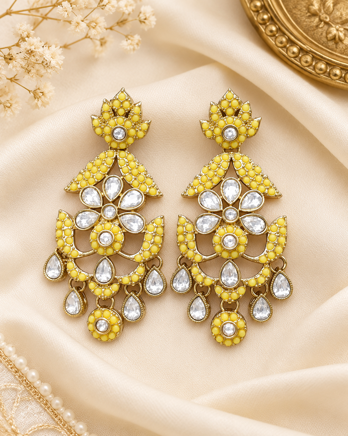 Royal Chandelier Earrings Antique Gold Ethnic Statement Jewelry