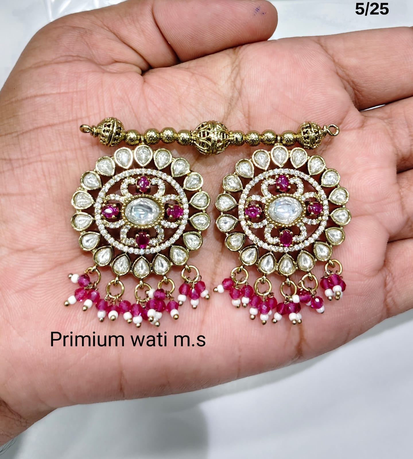 Traditional Premium CZ Mangalsutra Pendant with Kundan Detailing