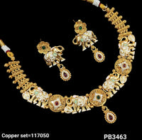 Copper Gold Polish Necklace Set