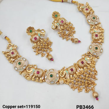 Traditional Gold Polish Copper Necklace Set