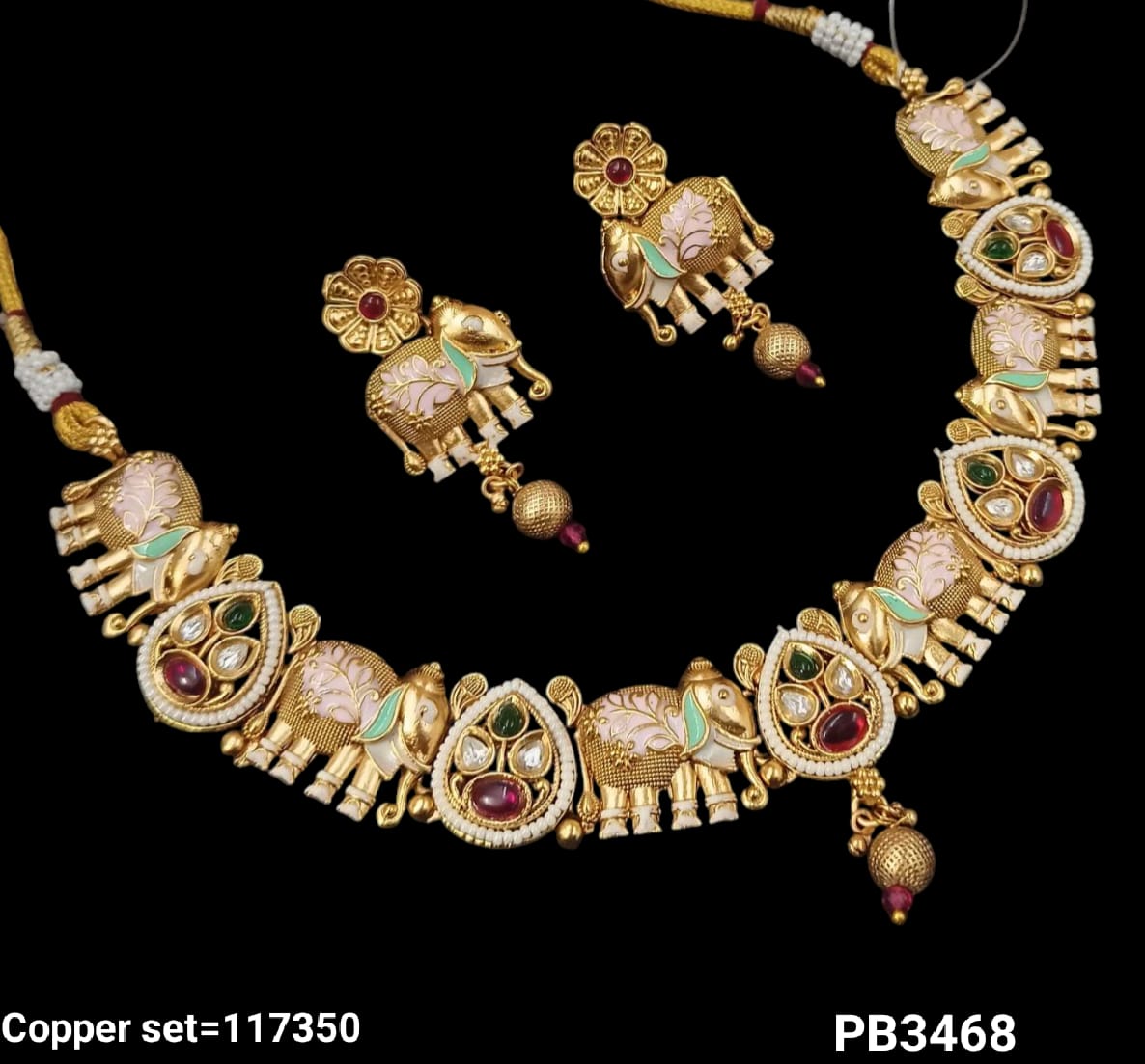 Minakaari Gold Plated Copper Necklace Set