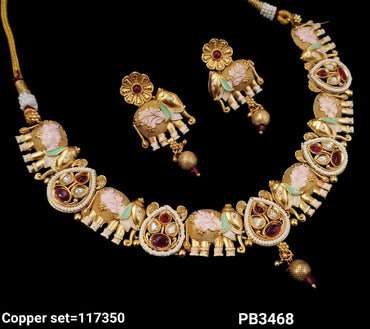 Minakaari Gold Plated Copper Necklace Set