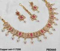 Copper Gold Polish Fancy Necklace Set