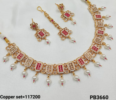 Copper Gold Polish Fancy Necklace Set