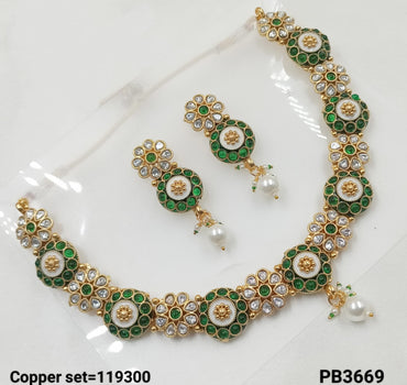 Copper Gold Polish Fancy Necklace Set