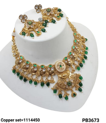 Traditional Gold Polish Copper Necklace Set
