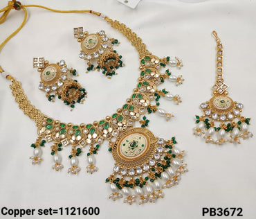Traditional Copper Gold Polish Necklace Set