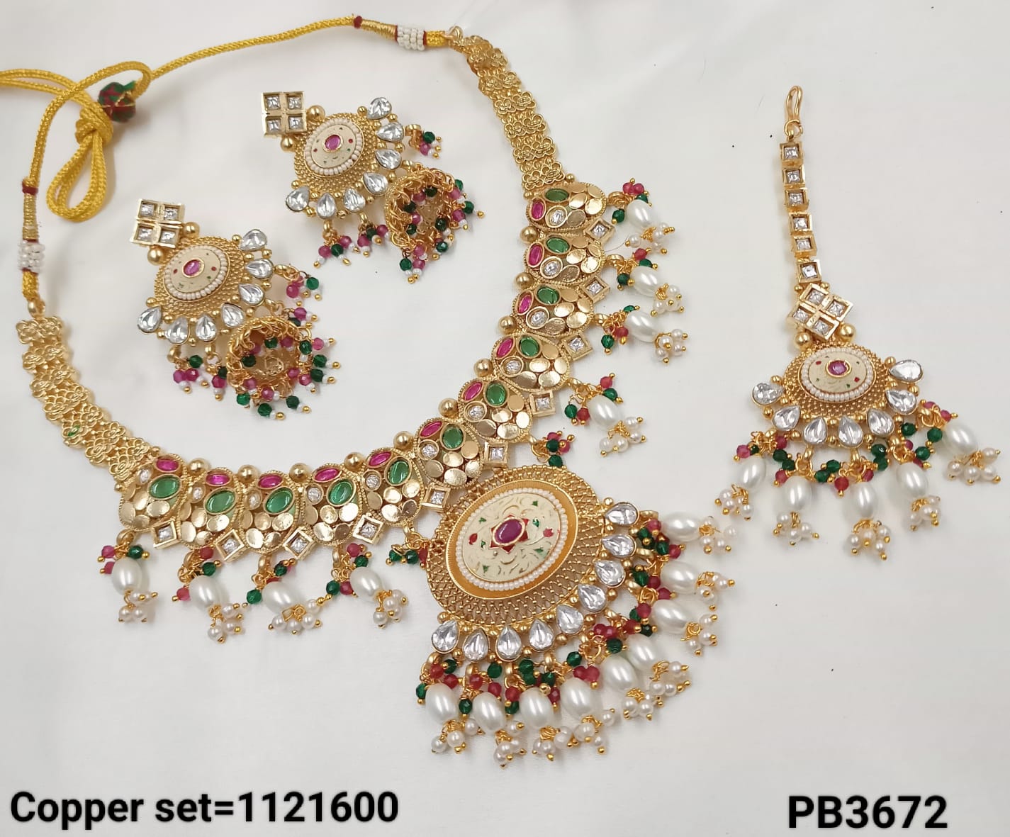 Traditional Copper Gold Polish Necklace Set