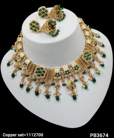 Traditional Copper Gold Polish Necklace Set