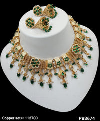 Traditional Copper Gold Polish Necklace Set