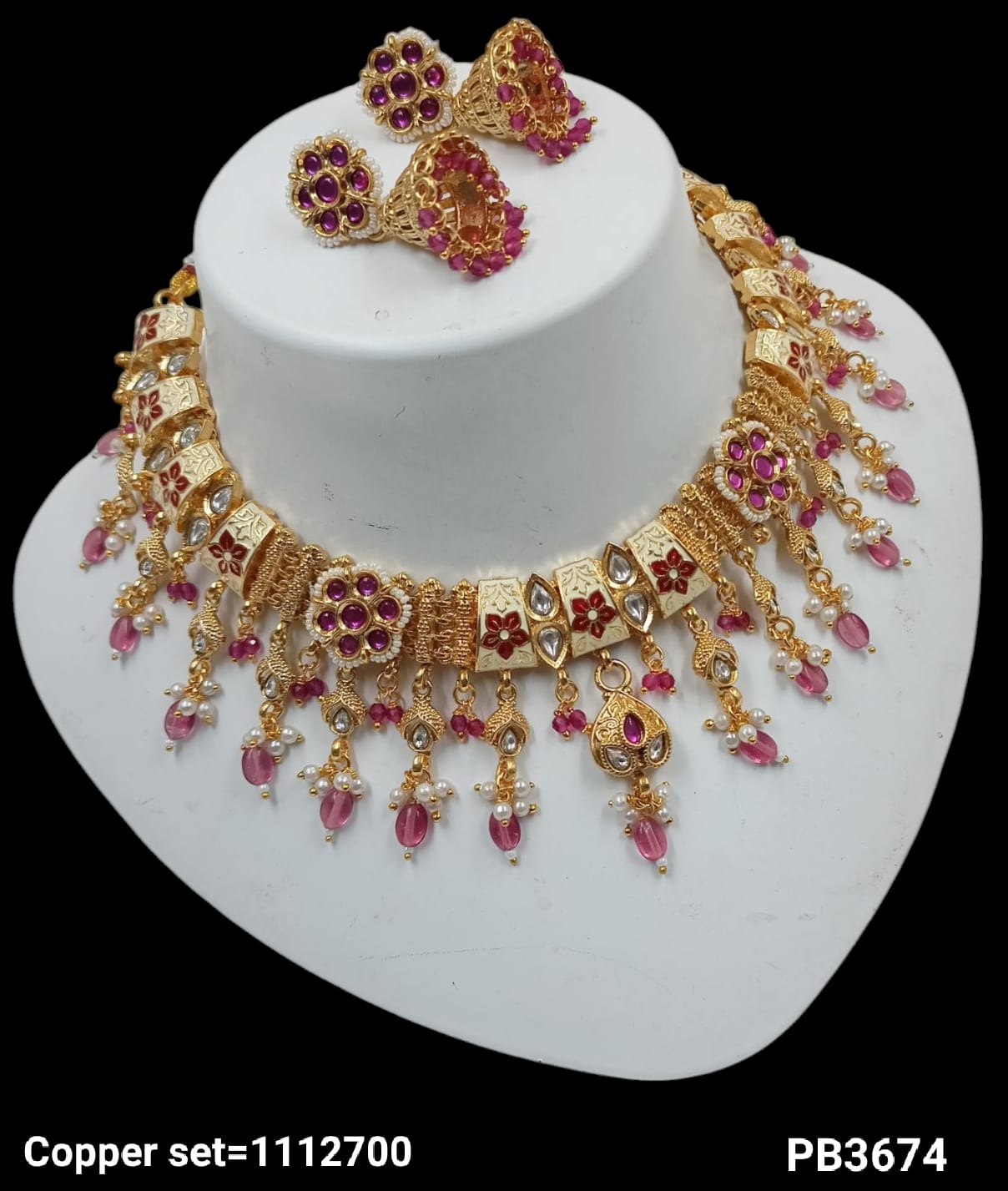 Traditional Copper Gold Polish Necklace Set
