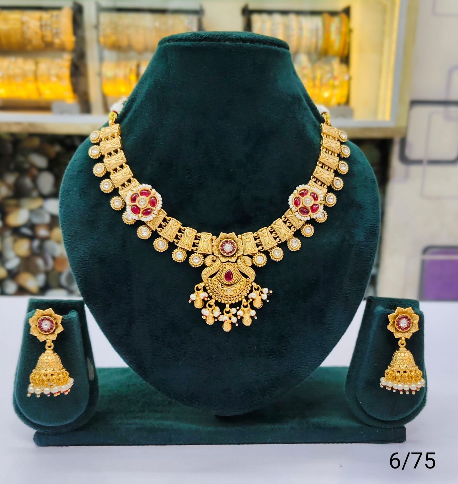 Traditional Intricate Necklace & Jhumka Earrings Set