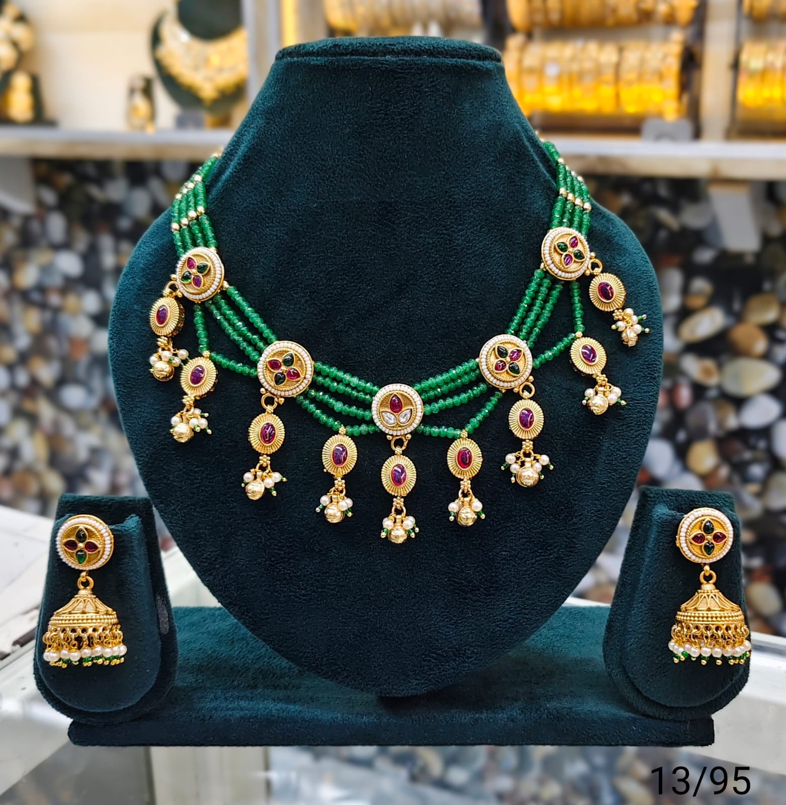 Stunning Multi-Stone Pendant Necklace with Matching Earrings