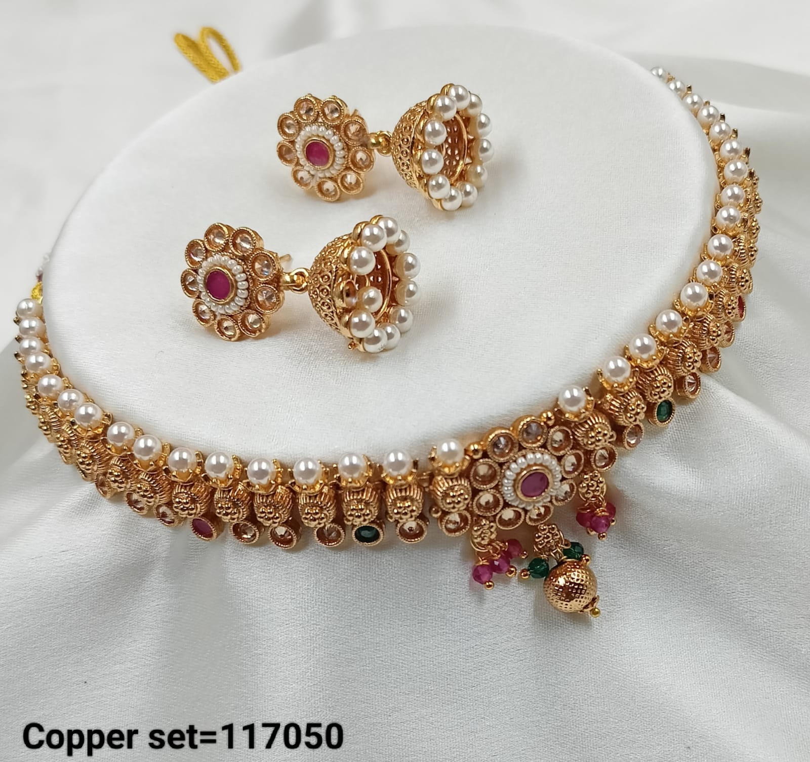 Copper Gold Polish Traditional Necklace Set