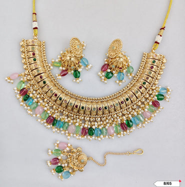 Traditional Copper Gold Tone Necklace Set