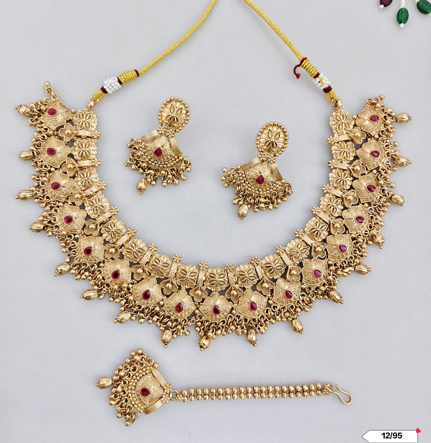 Traditional Copper Gold Tone Necklace Set