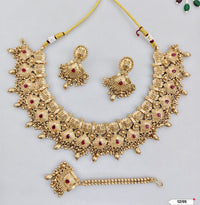 Traditional Copper Gold Tone Necklace Set
