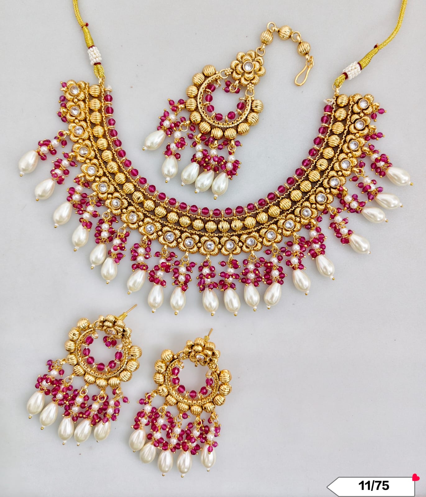 Traditional Copper Gold Tone Necklace Set