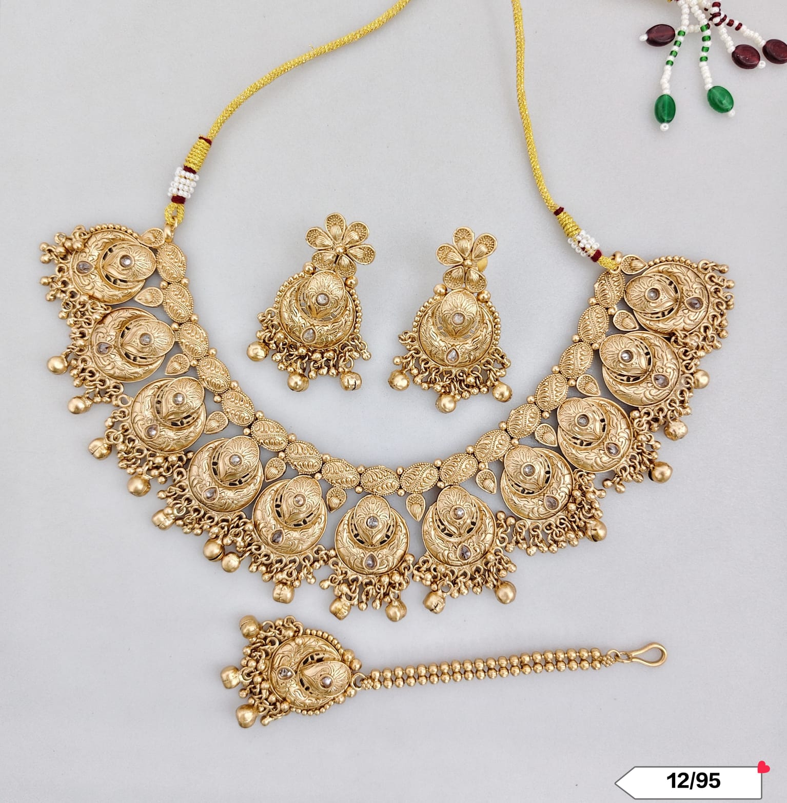 Traditional Copper Gold Tone Necklace Set